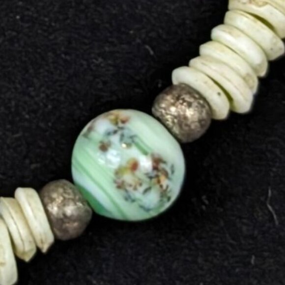 V. Puka Shell & Millefiori Beaded Necklace - Picture 3 of 7